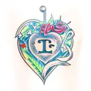 create a heart with letters C F M tattoo design idea