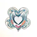 create a heart with letters C F M tattoo design idea