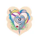 create a heart with letters C F M tattoo design idea
