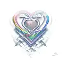 corazón formado con las letras C F M tattoo design idea