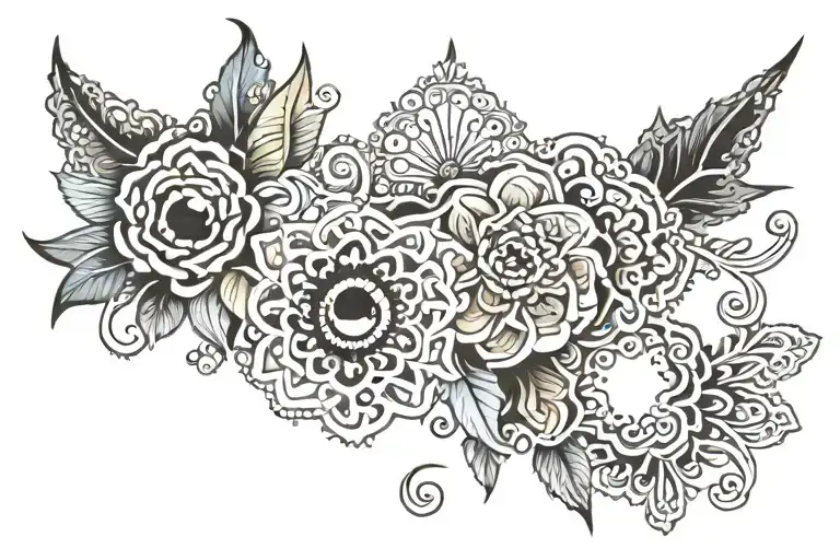 eyelet lace patterns tattoo design idea