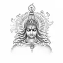 Brahma Vishnu Shiva as three heads  tattoo design idea