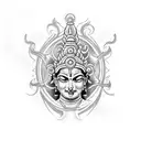 Brahma Vishnu Shiva as three heads  tattoo design idea