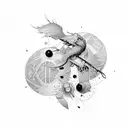 2005 date vertical with shadows around tattoo design idea