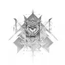 2005 date vertical with shadows around tattoo design idea