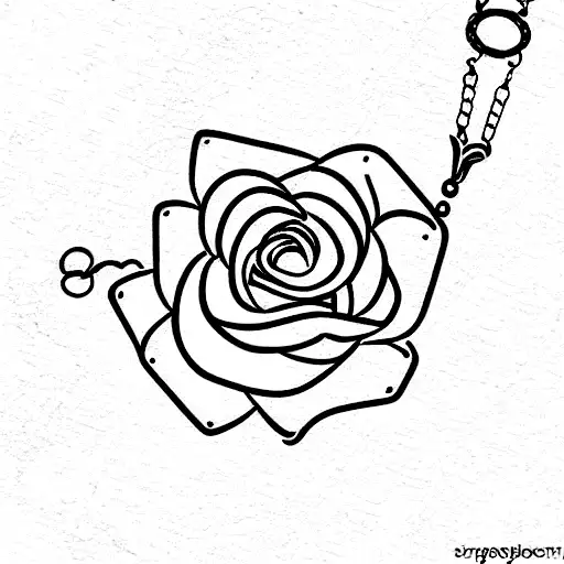 Rose + snake + necklace tattoo design idea
