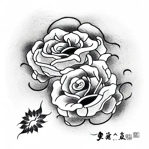 Rose + snake a circle yellow tattoo design idea