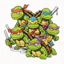 simpsons ninja turtles all tattoo design idea
