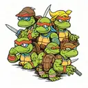 simpsons ninja turtles all tattoo design idea