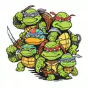 simpsons ninja turtles all tattoo design idea