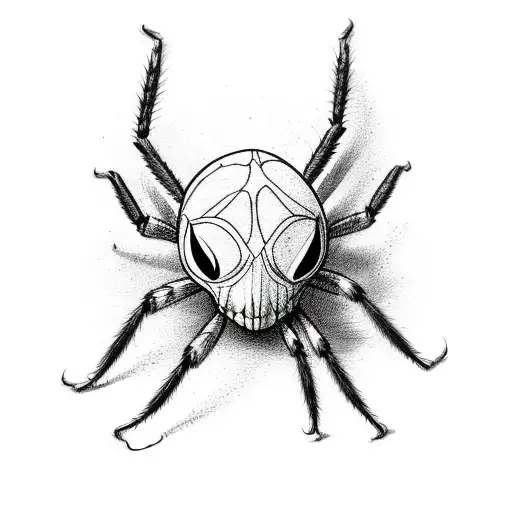 Spider with skull-body tattoo design idea