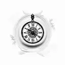 Rose, Roman numerals, clock, family, doves, angels  tattoo design idea
