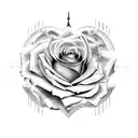 Rose, Roman numerals, clock, family, doves, angels  tattoo design idea