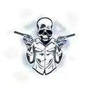 tired tactical grim reaper with Hawaiian shirt tattoo design idea