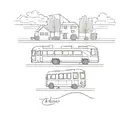 Bus, Train, House, HGV tattoo design idea