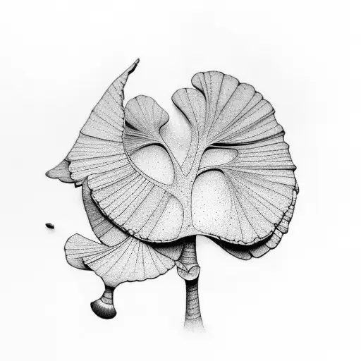 Ginkgo biloba. Blanco y Negro. Con un toque de color. tattoo design idea