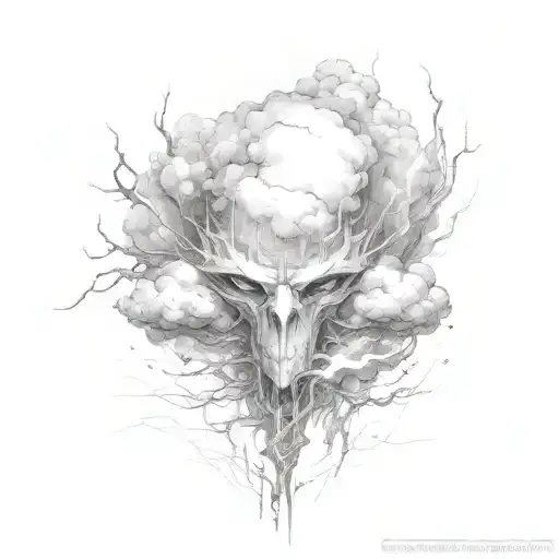 storm and lightning tattoo design idea