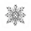 A tattoo design of a snowflake made up of dog paw prints to represent your love for dogs and the cold weather tattoo design idea