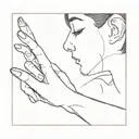 Create a minimalist tattoo with a theme of keeping silence. It will feature two elements: a finger covering lips. tattoo design idea