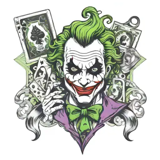 the joker with smoke cards and why so serious quote  tattoo design idea
