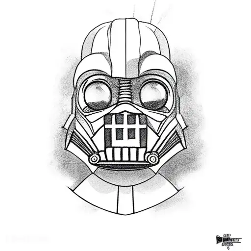 spongebob squarepants dressed as Darth Vader tattoo design idea