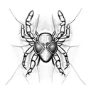 word a.c.a.b in spider silk  tattoo design idea