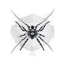 word a.c.a.b in spider silk  tattoo design idea