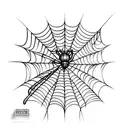 acab in spider web tattoo design idea