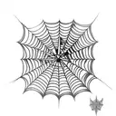 acab in spider web tattoo design idea