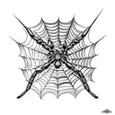 acab in spider web tattoo design idea