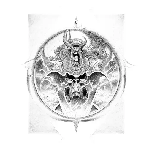 book of revelations Four horsemen of the apocalypse japanese theme black and grey tattoo design idea