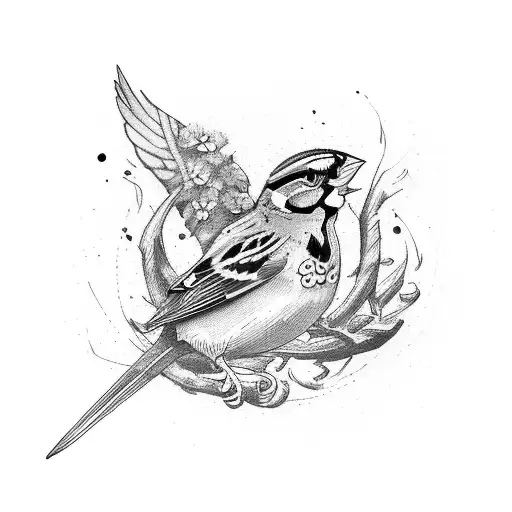 Sparrow tattoo design idea