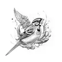 Sparrow tattoo design idea