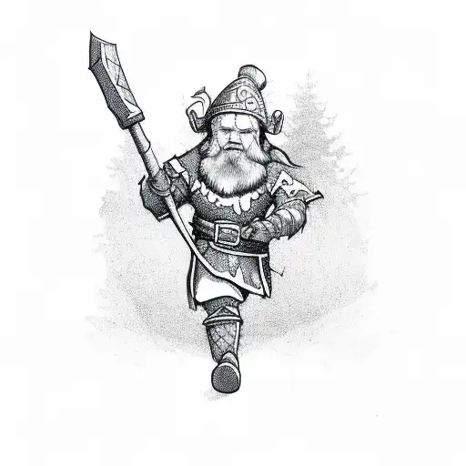 dwarf axe tattoo design idea