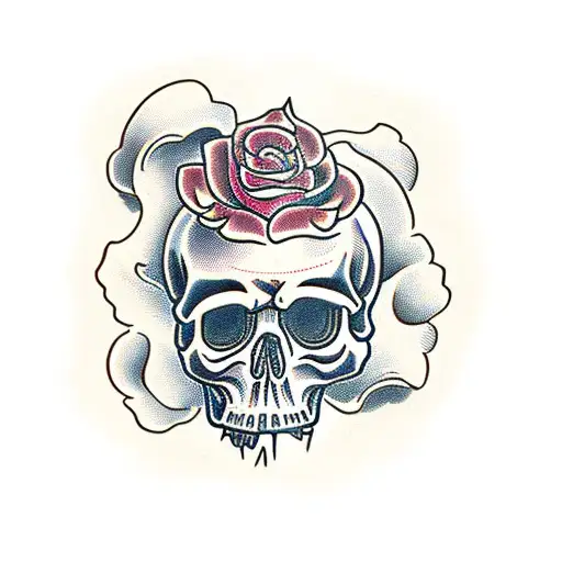 Skull and Roses tattoo design idea
