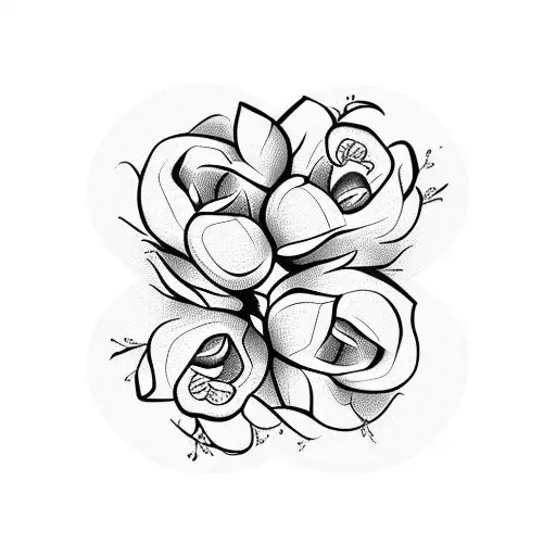 Rose cherry blossom tattoo design idea