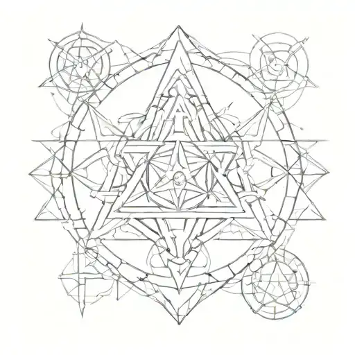 Combine symbols of the Holy Trinity in a geometric pattern tattoo design idea