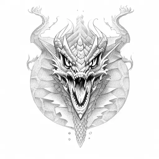 Dragon CSGO letter M tattoo design idea