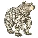 bear standing tattoo design idea