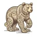 bear standing tattoo design idea
