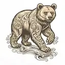 bear standing tattoo design idea