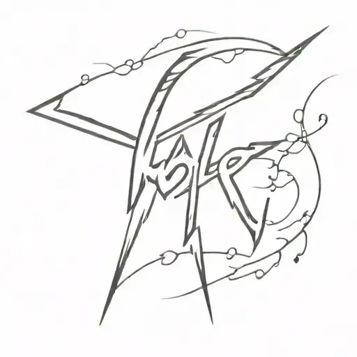 thunder bolt with YOLO text tattoo design idea