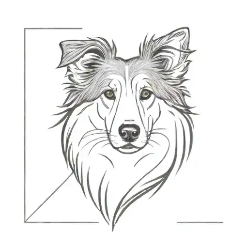 sheltie folded ears tattoo design idea