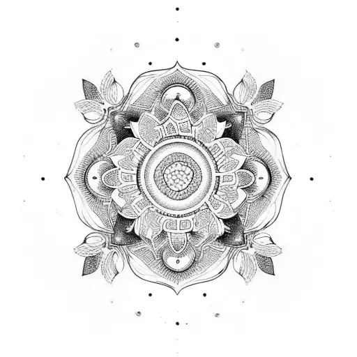 floral mandala tattoo design idea