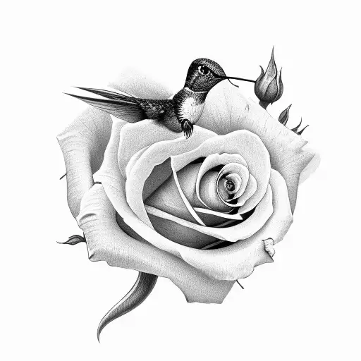 Hummingbird, roses and dogwood blossoms: in progress » Brenda Flatmo Tattoo  and Art