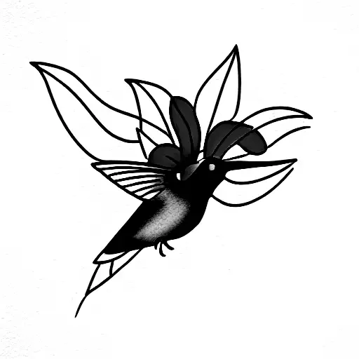 Hummingbird temporary tattoo