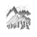 MOUNTAINS WITH SNOW BEACH tattoo design idea