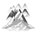 MOUNTAINS WITH SNOW AND BEACH tattoo design idea