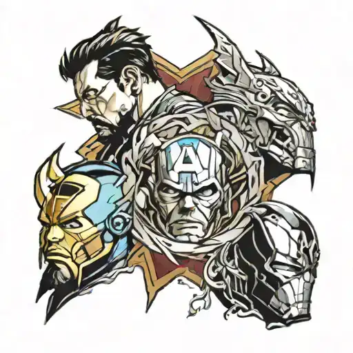 avengers mix spine tattoo tattoo design idea