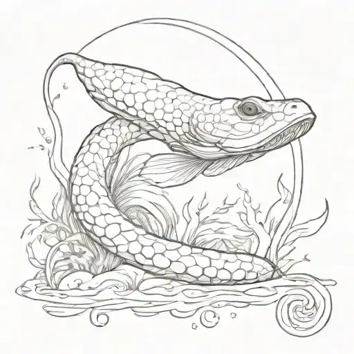 eel around LXII tattoo design idea
